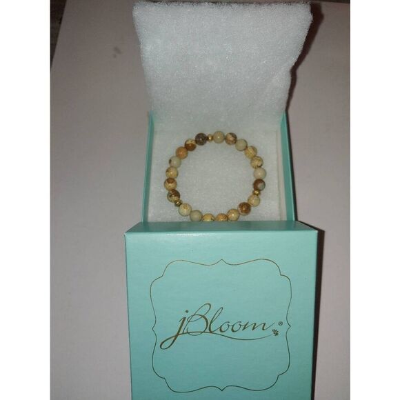 J. Bloom Beige/Brown Jasper Stretch Bracelet - Picture 2 of 2